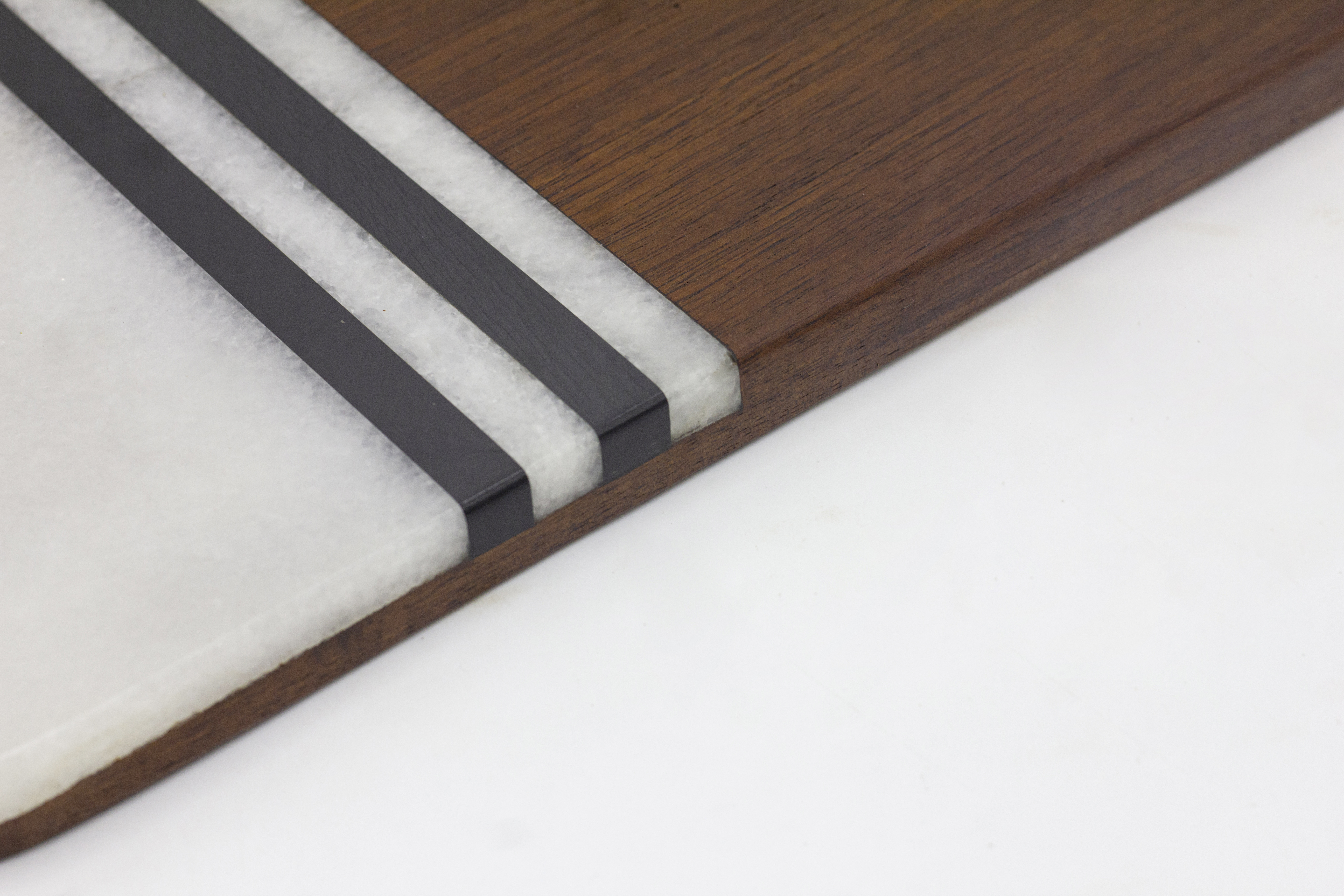 西餐点心糕点盘子实木大理石拼接托盘牛排餐盘水果果盘寿司摆盘黑白条纹长方形摆盘餐盘详情图3