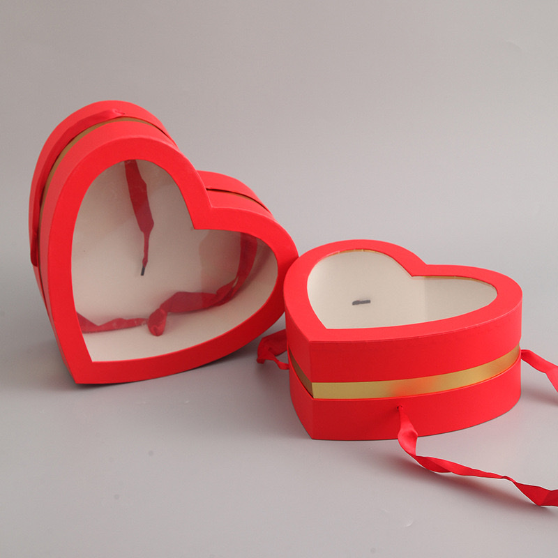 Mother's Day fruit and flower box, special color printed heart-shaped hollowed-out set second-hand suitcase, Valentine's Day love gift box Specification image
