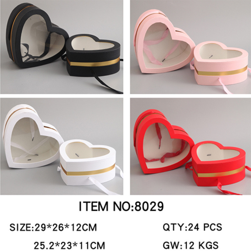 Mother's Day fruit and flower box, special color printed heart-shaped hollowed-out set second-hand suitcase, Valentine's Day love gift box Item Picture