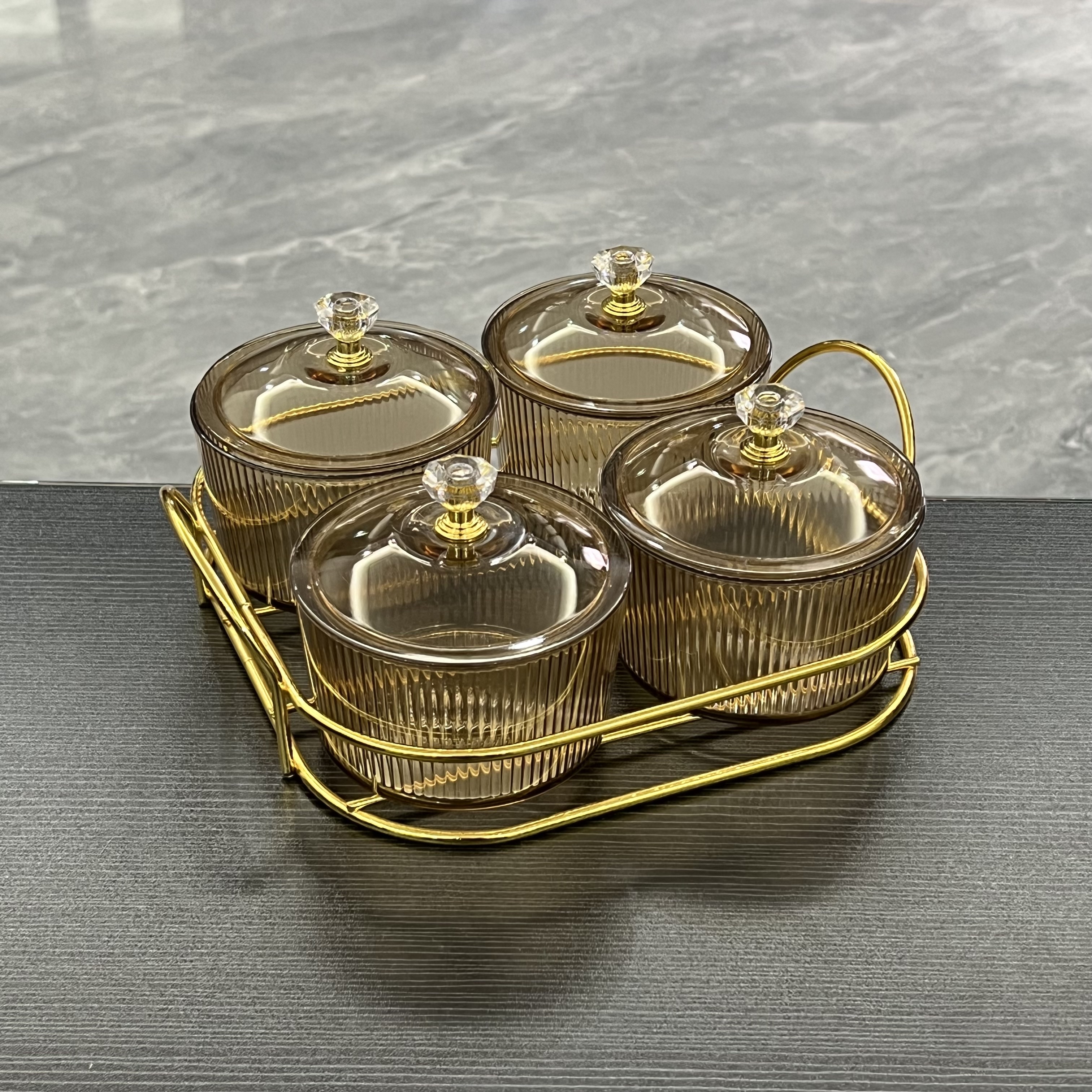 Light luxury fruit plate, home living room, KTV coffee table, dried fruit, nut and candy plate, storage box, tea and snack plate Specification image
