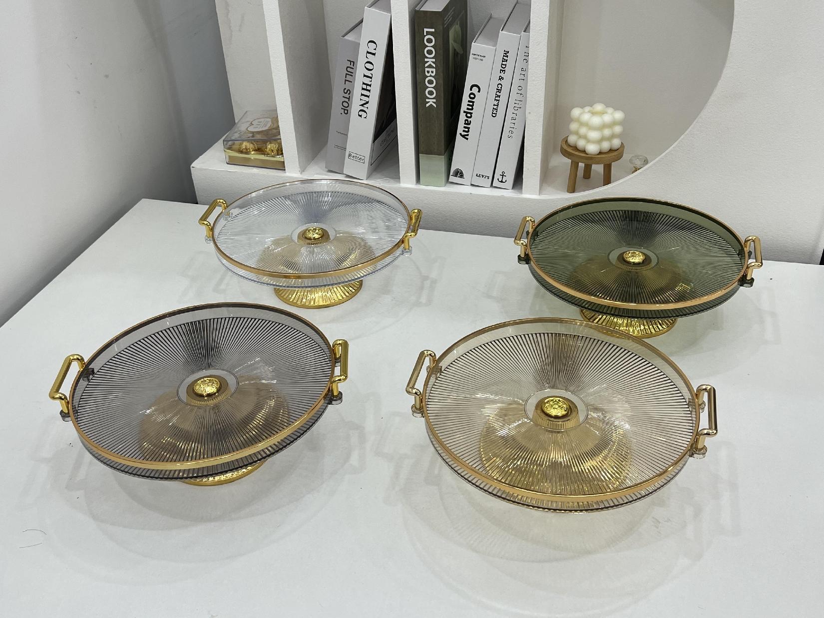 Cake display tray, light luxury dessert display box, plastic plate display stand, cake cover, pastry dust cover Specification image