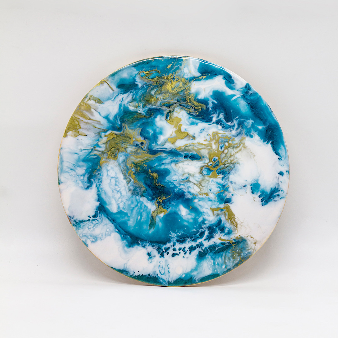 西餐点心糕点盘子实木大理石拼接托盘牛排餐盘水果果盘寿司摆盘相思木➕树脂餐盘摆盘详情图5