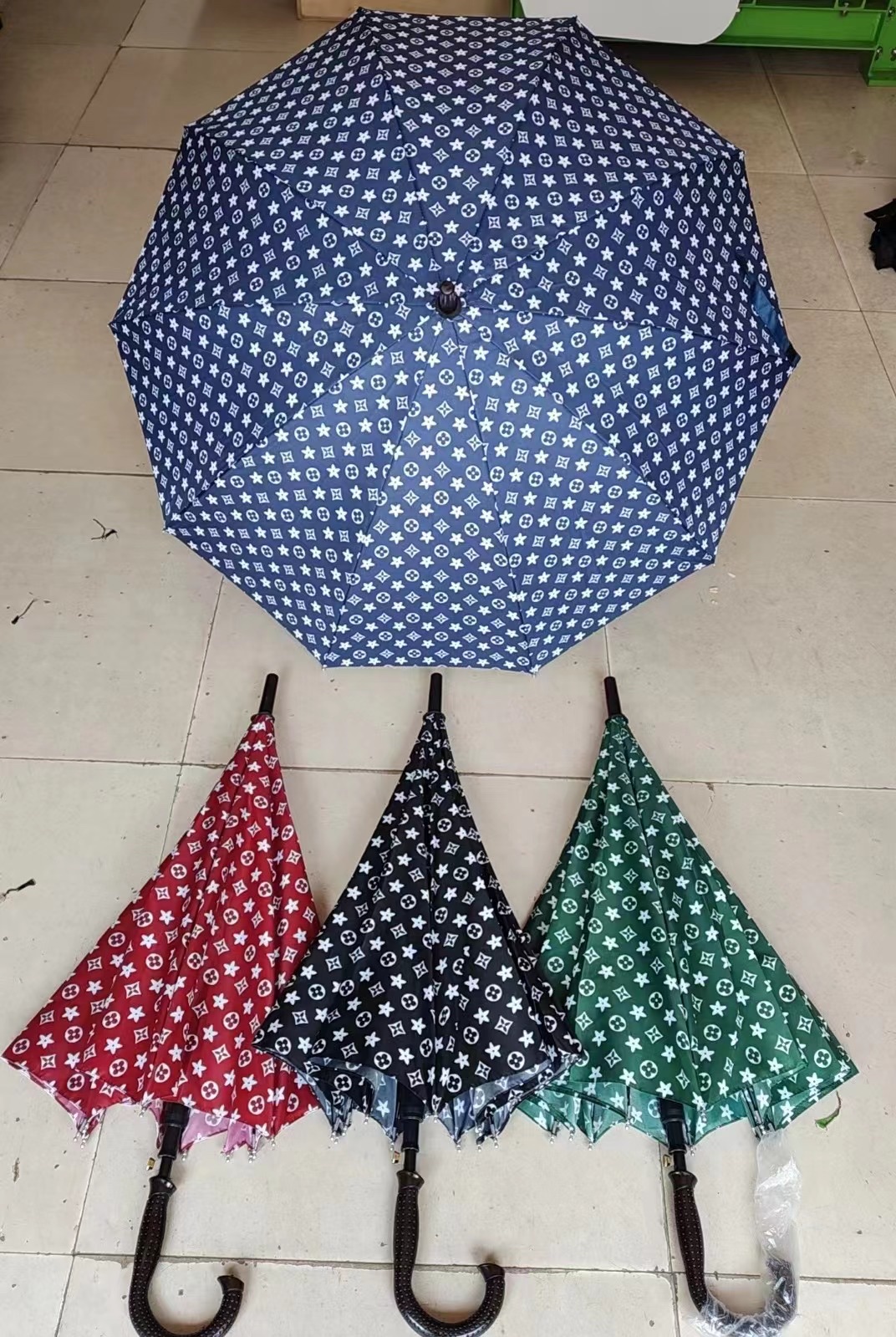 现货外贸十骨女花伞长柄雨伞清新女士伞遮阳防紫外线伞可印广告伞白底实物图