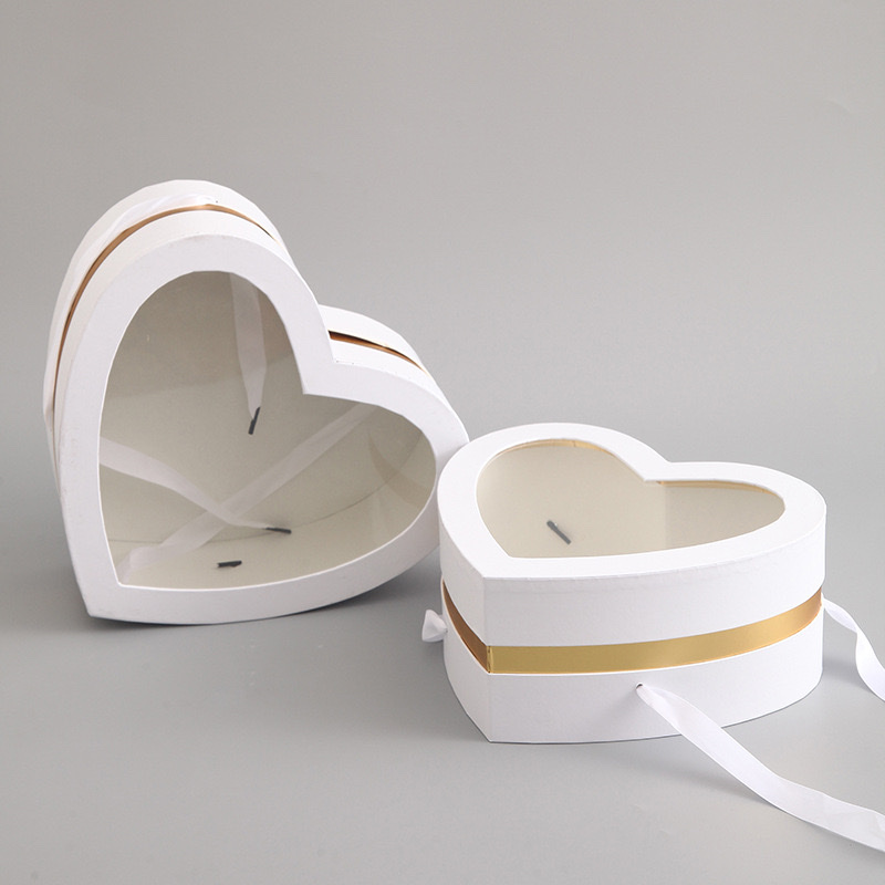 Mother's Day fruit and flower box, special color printed heart-shaped hollowed-out set second-hand suitcase, Valentine's Day love gift box details Picture