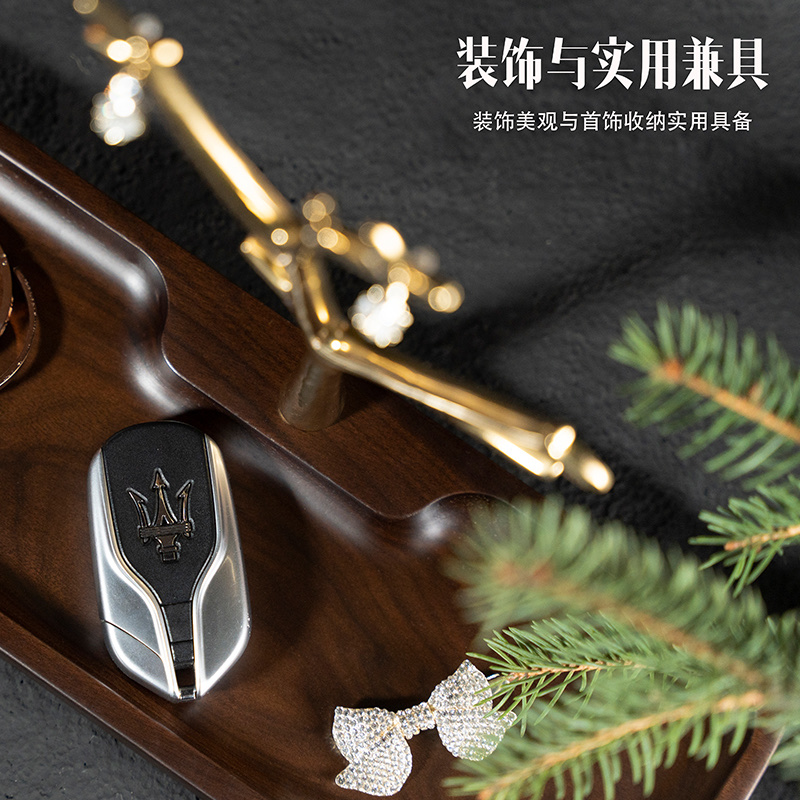 钥匙收纳架轻奢摆件客厅进门桌面玄关家居装饰品托盘乔迁生日礼物白底实物图