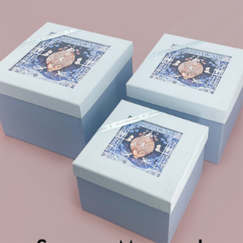 New special paper square craft gift set box, high-end wedding candy box, storage box, gift packaging box Specification image