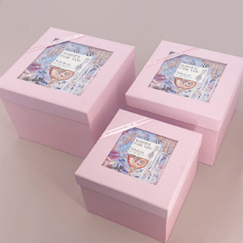 New special paper square craft gift set box, high-end wedding candy box, storage box, gift packaging box