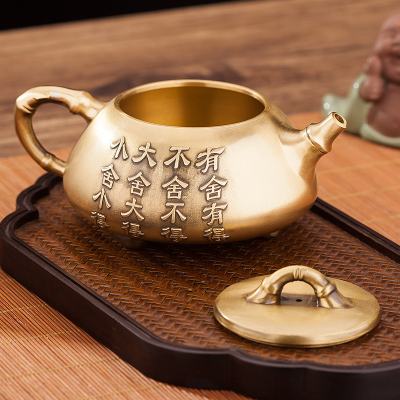 Brass ornaments, Shede teapots, household teapots, home and office handicrafts, flower packaging bags detail image 5