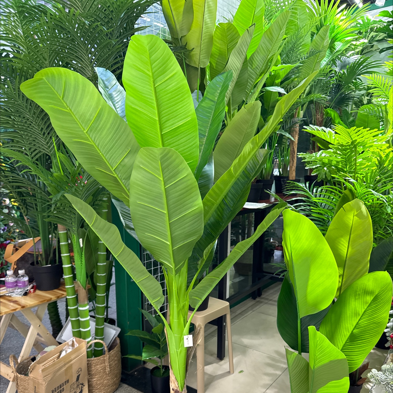 Artificial green plants, tropical plants, banana twelve-leaf, 160cm, artificial plants, artificial green plants, plastic artificial plants, artificial flowers, artificial flowers