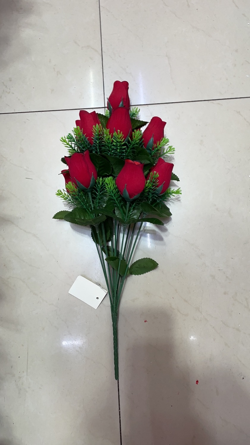 仿真花仿真植物人造花绒布12朵花蕾