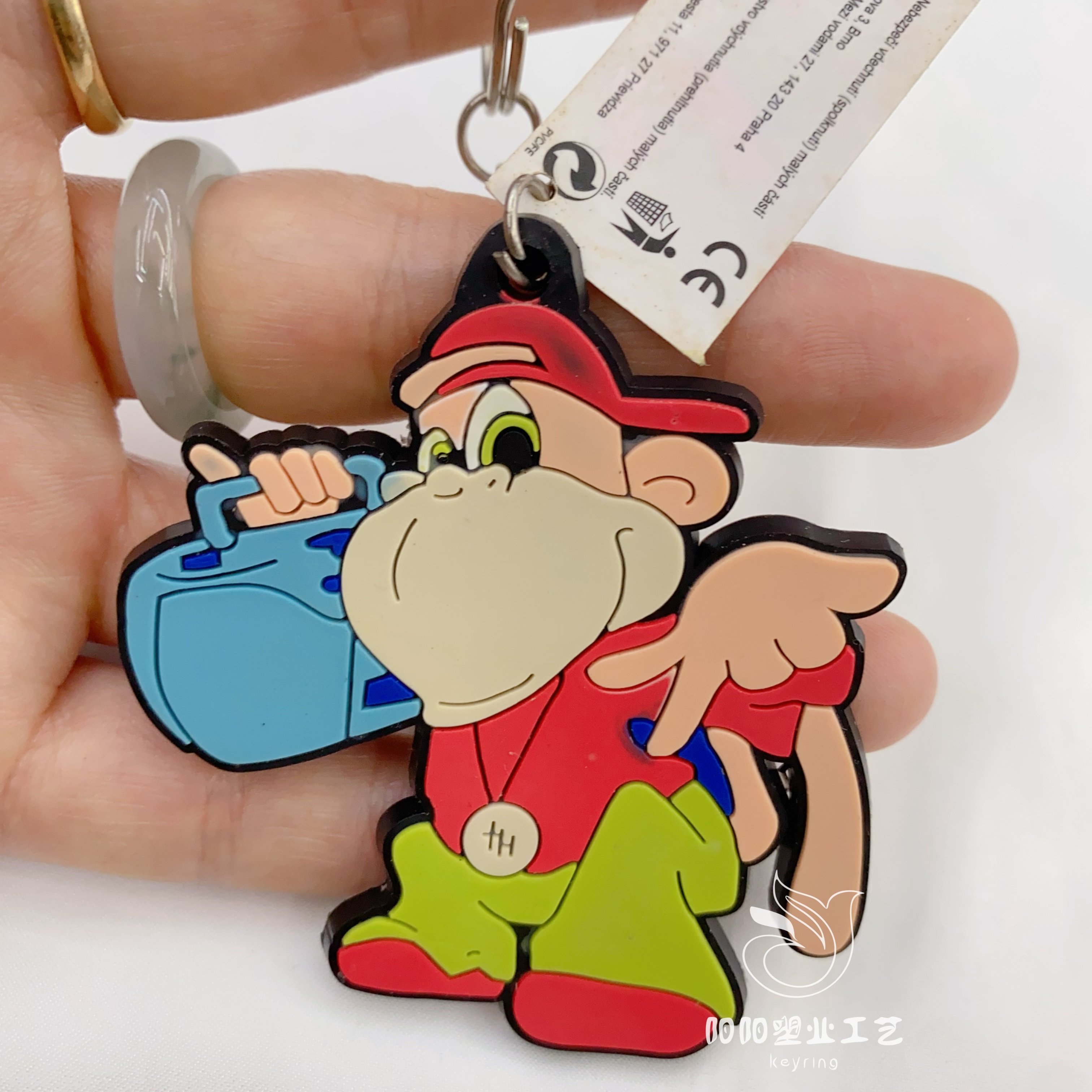 Amazon 3D2D dibujos animados animales PVC soft adhesivo llavero de un lado especial silicona goteo adhesivo relieve llavero