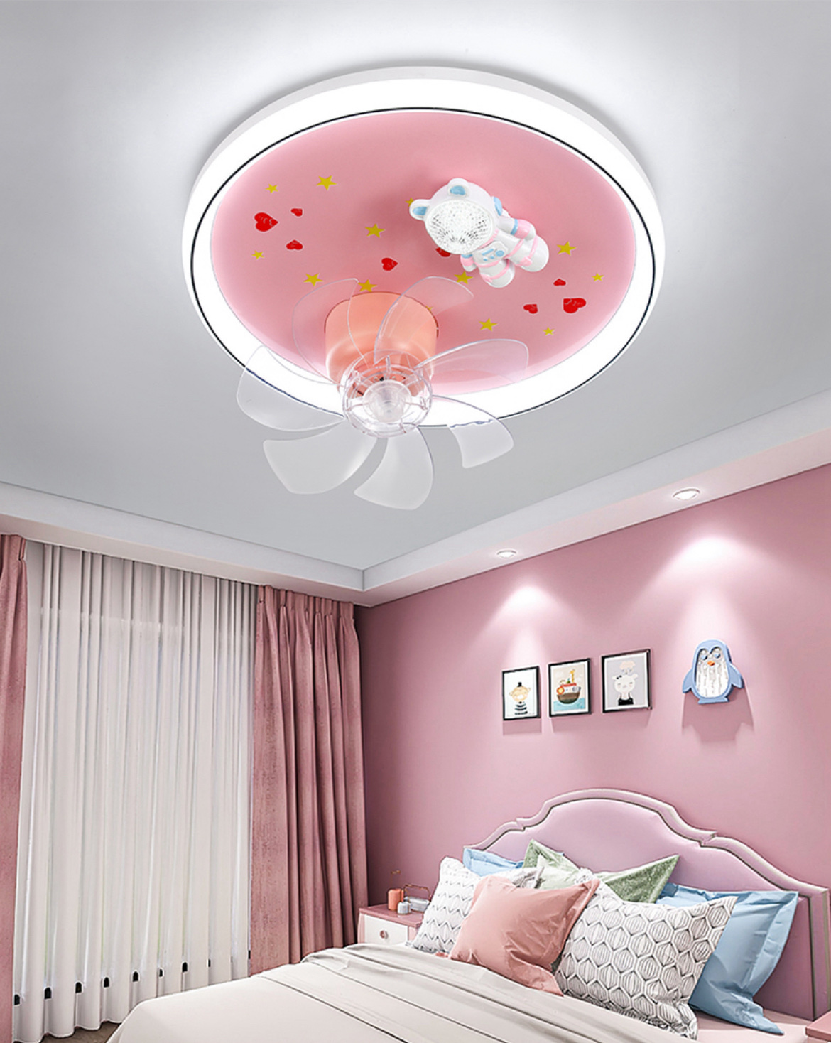 Luminous lighting fixtures for children's rooms, cartoon fan lights, ceiling lights. American countryside Specification image