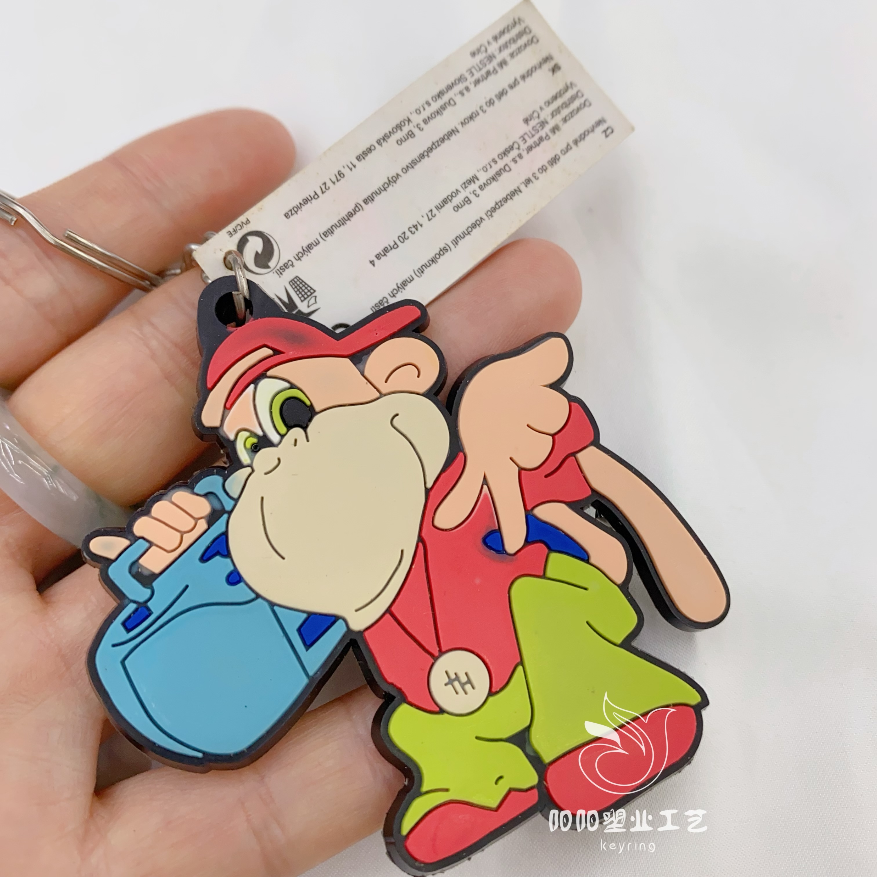 Amazon 3D2D dibujos animados animales PVC soft adhesivo llavero de un lado especial silicona goteo adhesivo relieve llavero details Picture