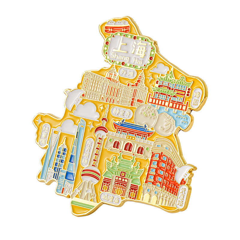 城市热门景点地标金属冰箱贴设计定制北京杭州成都特色旅游纪念品详情图2