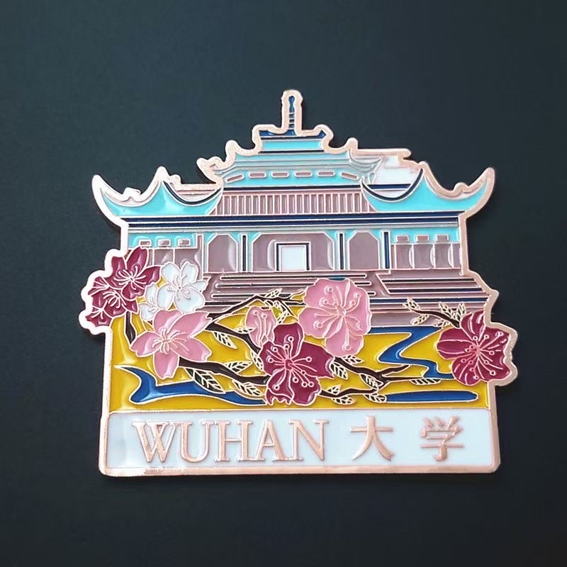 金属冰箱贴定制 磁吸景点地标建筑卡通文创烤漆珐琅冰箱贴定做城市创意冰箱贴白底实物图