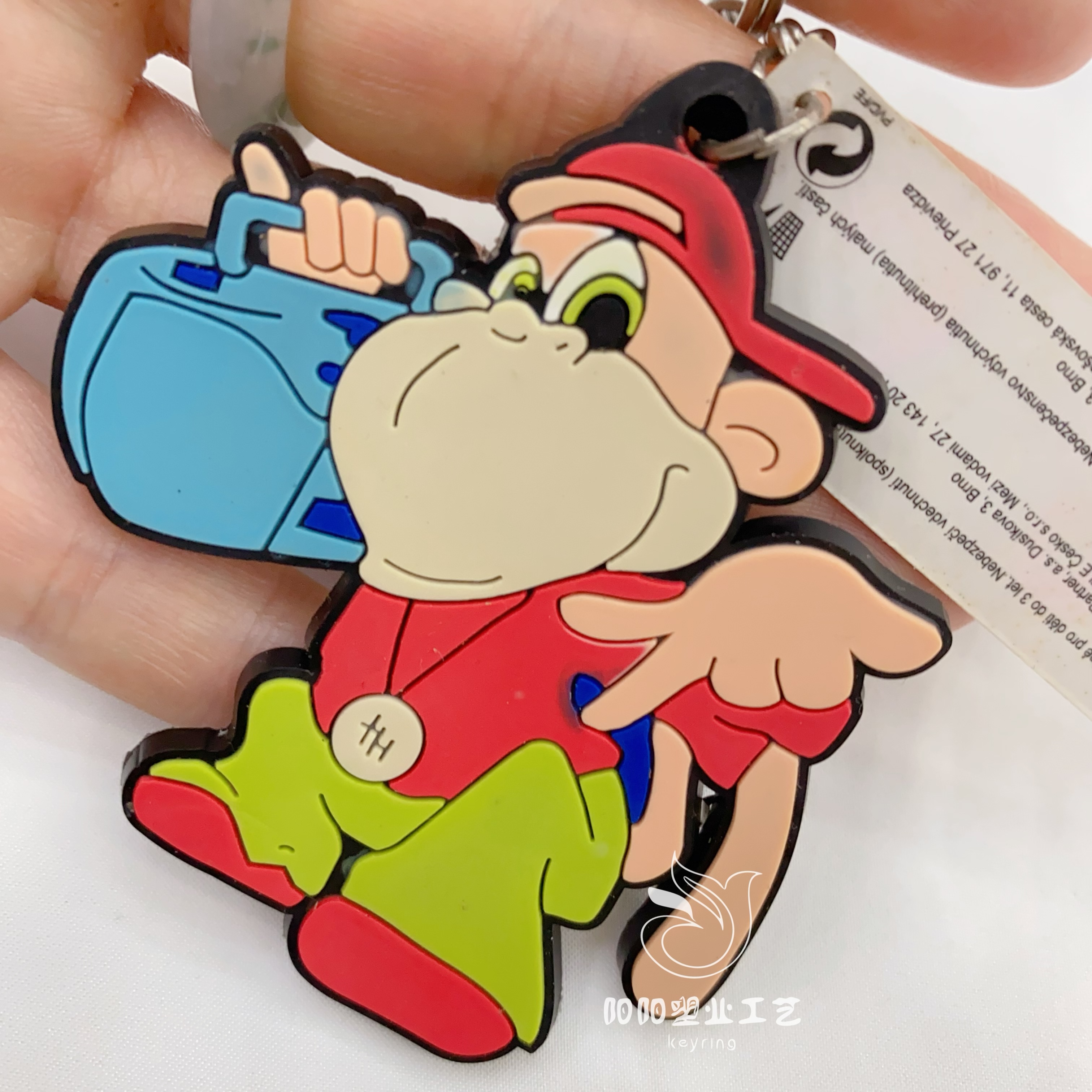Amazon 3D2D dibujos animados animales PVC soft adhesivo llavero de un lado especial silicona goteo adhesivo relieve llavero Specification image