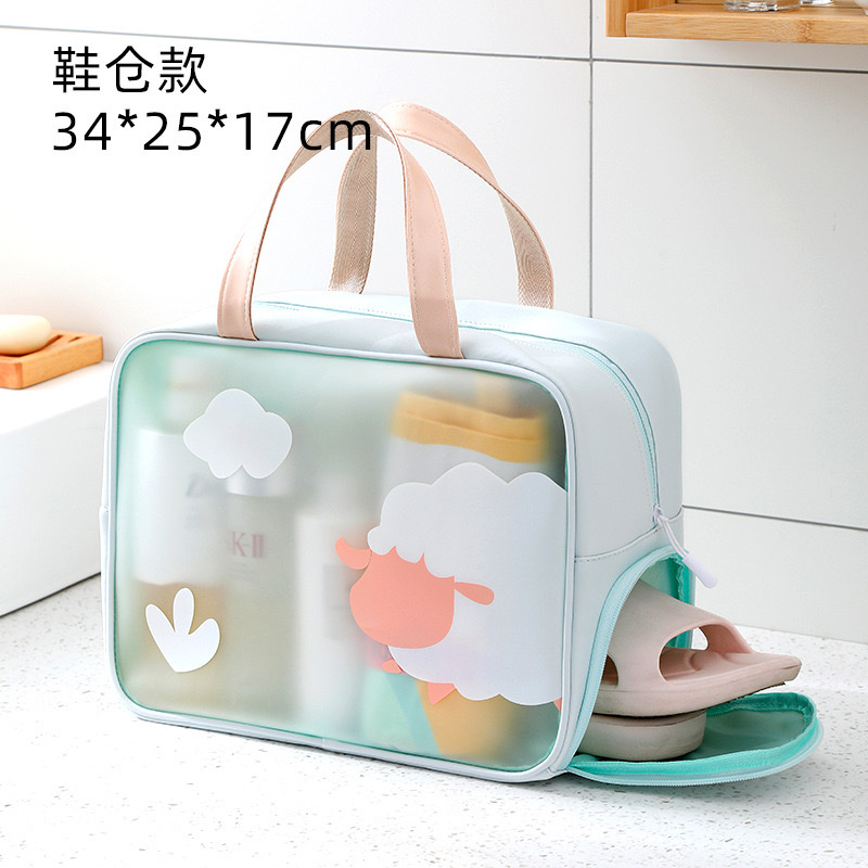 TPU dry-wet separation children's sports bag, swimming and fitness storage bag, cartoon sheep large-capacity hand-held beach bag Item Picture