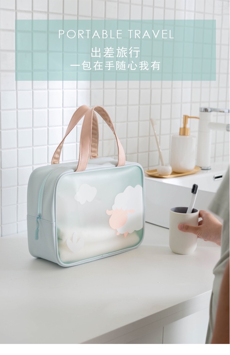 TPU dry-wet separation children's sports bag, swimming and fitness storage bag, cartoon sheep large-capacity hand-held beach bag detail image 4