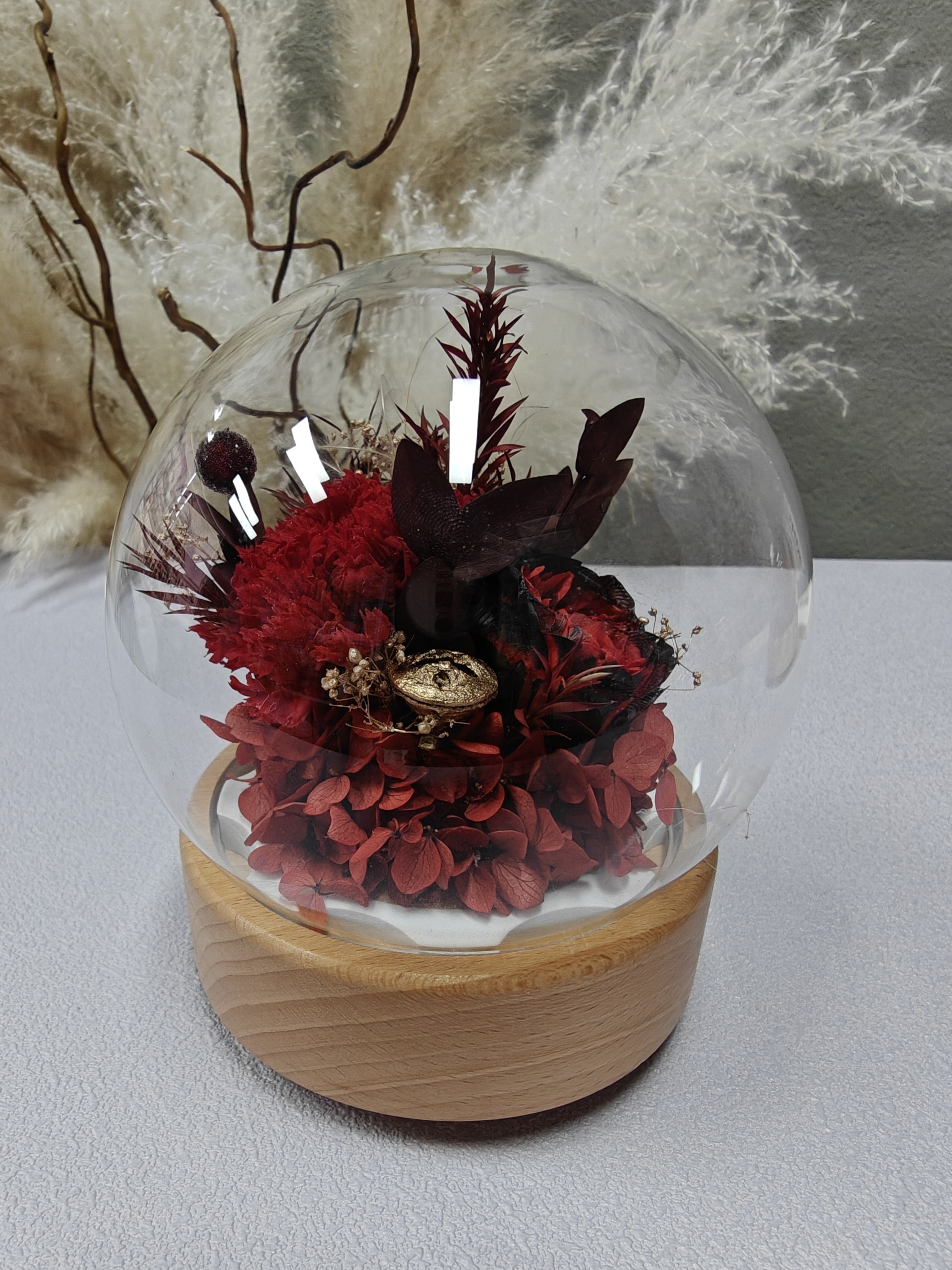 Eternal rose glass cover with music, festival gift Item Picture