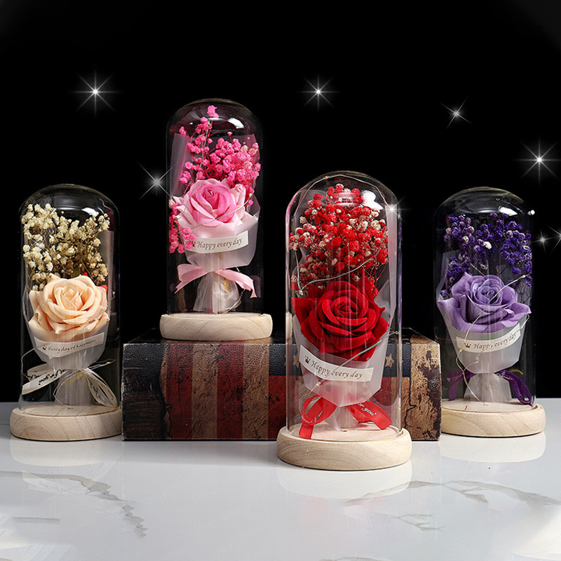 Gold leaf rose Valentine's Day and Mother's Day gift packaging box detail image 3