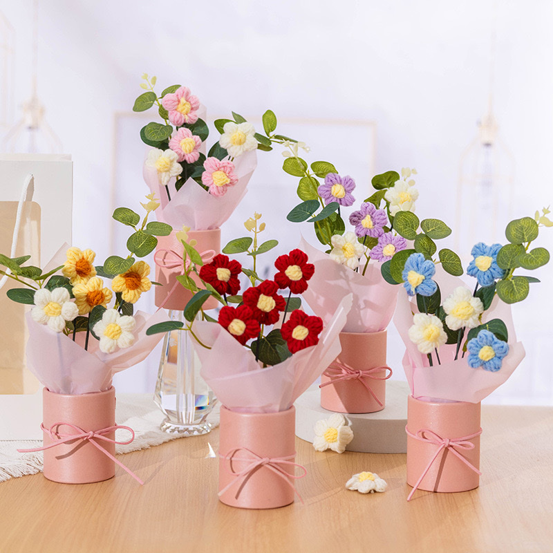 手工毛线花束礼品 教师节 情人节 母亲节礼物详情图2