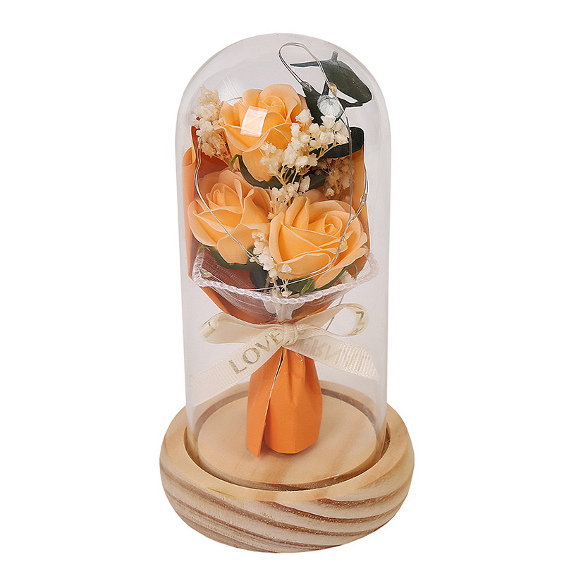 Thumb rose bouquet with glass cover as a gift for your lover and mom detail image 7