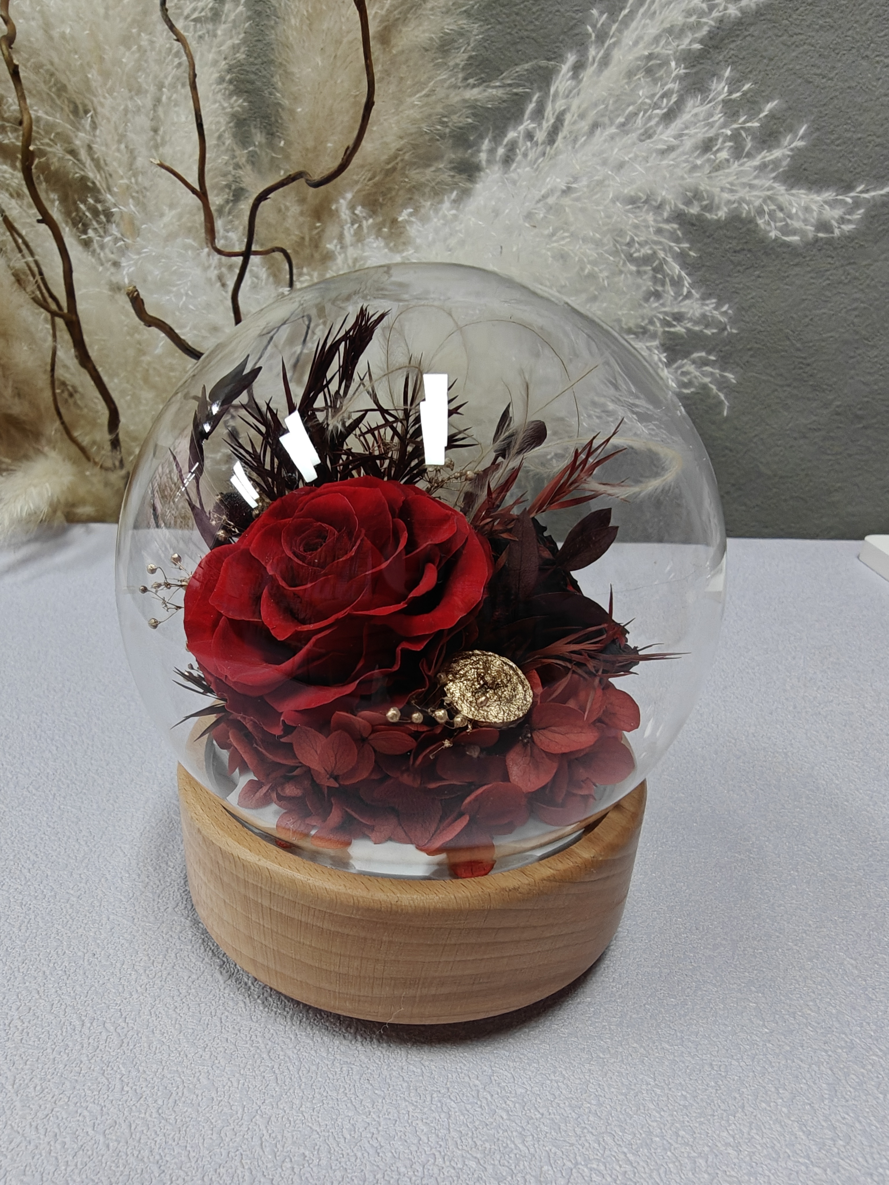 Eternal rose glass cover with music, festival gift Specification image