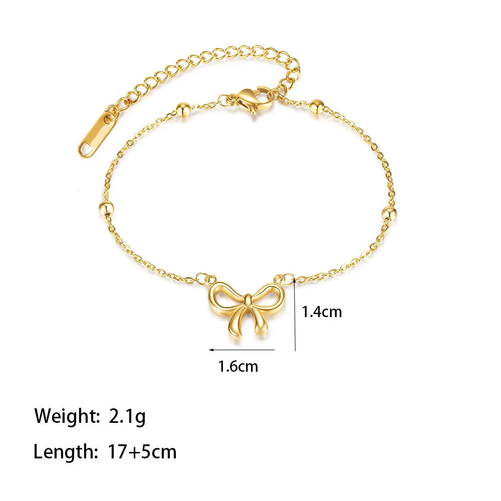 A niche design, a popular accessory, simple and versatile, light luxury, a princess on the run, a bow, round beads, and stainless steel bracelet for women Application Scenario