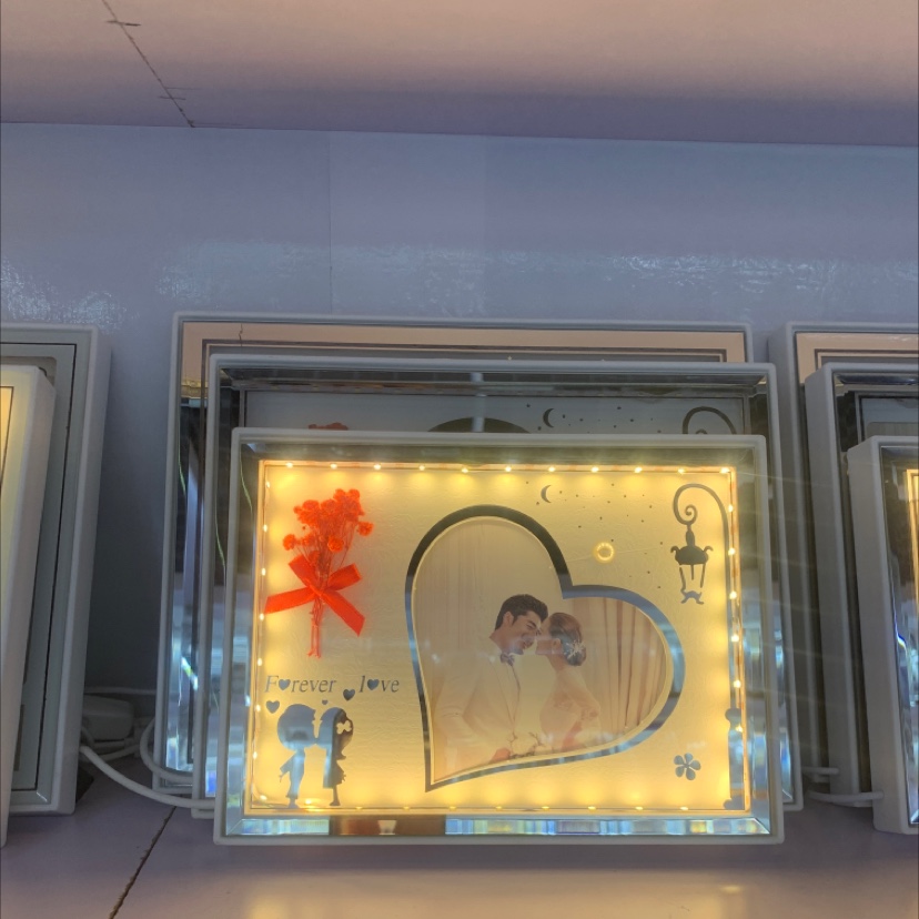LED light USB interface creative decorative item, home bedroom bedside lamp, photo with light frame detail image 1