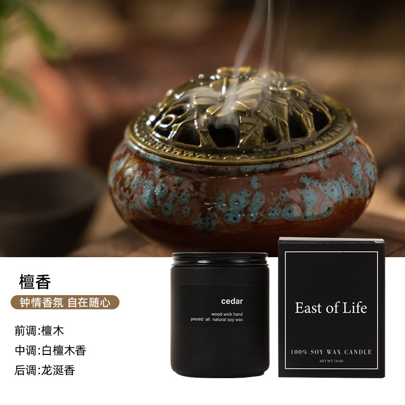 Handmade smokeless soy wax frosted glass cup scented candles wholesale creative souvenirs Scented candles Amazon scented candles detail image 8