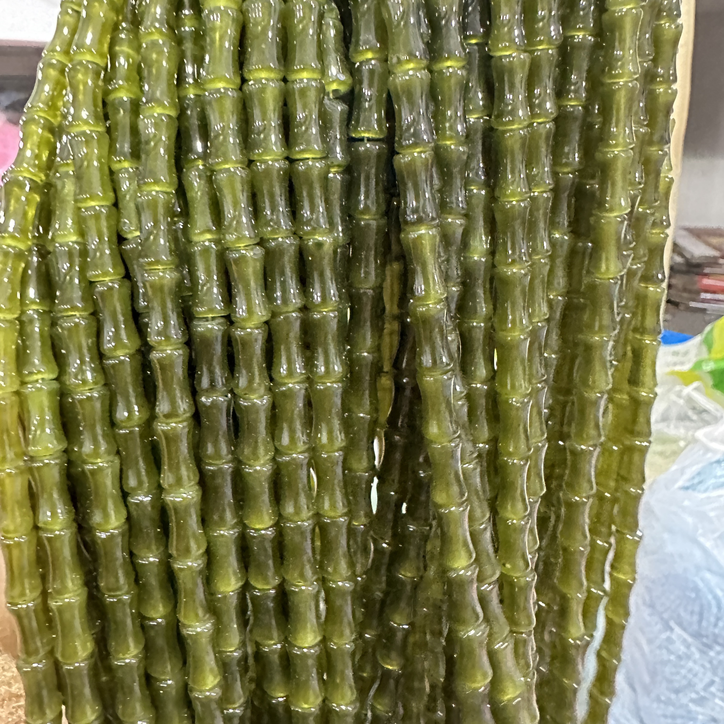 6*12MM white jade bamboo joint glass beads, ancient-style spacer beads, DIY handcrafted bracelet, glass loose beads, string jewelry accessories detail image 19