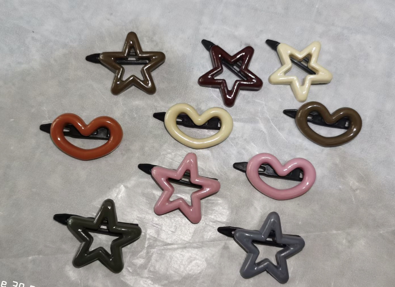 可爱甜美粉色爱心发夹女简约百搭侧边刘海碎发夹子网红发卡头饰潮