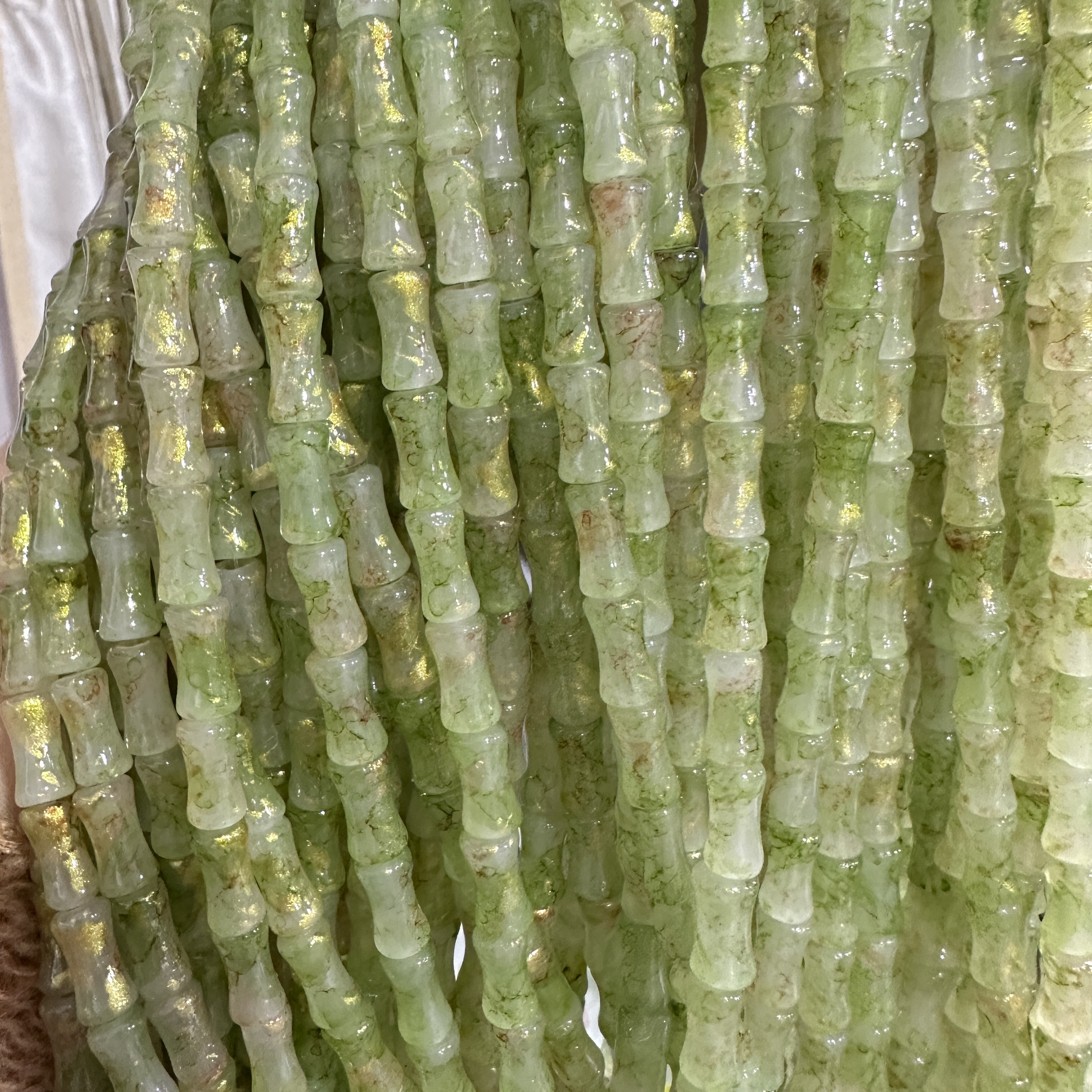 6*12MM white jade bamboo joint glass beads, ancient-style spacer beads, DIY handcrafted bracelet, glass loose beads, string jewelry accessories detail image 6