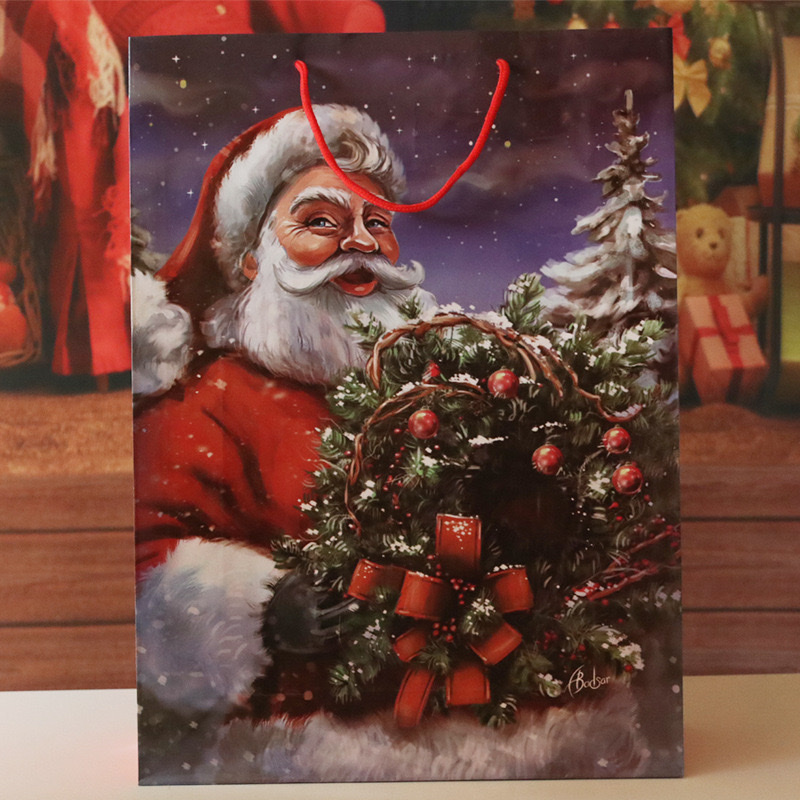 圣诞节大号礼物袋礼品袋圣诞手提铜版纸袋圣诞包装袋圣诞衣服袋子详情图4