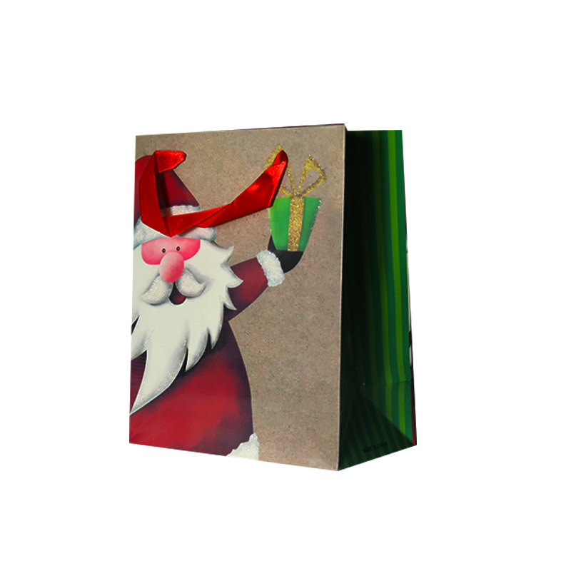 新款跨境酒瓶圣诞礼物袋圣诞铜大白卡袋子白底实物图