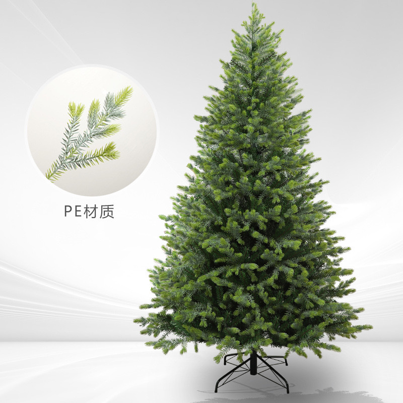 双色PE叶加P V C混合圣诞树，高档豪华别墅装饰，高档圣诞树，新款圣诞树