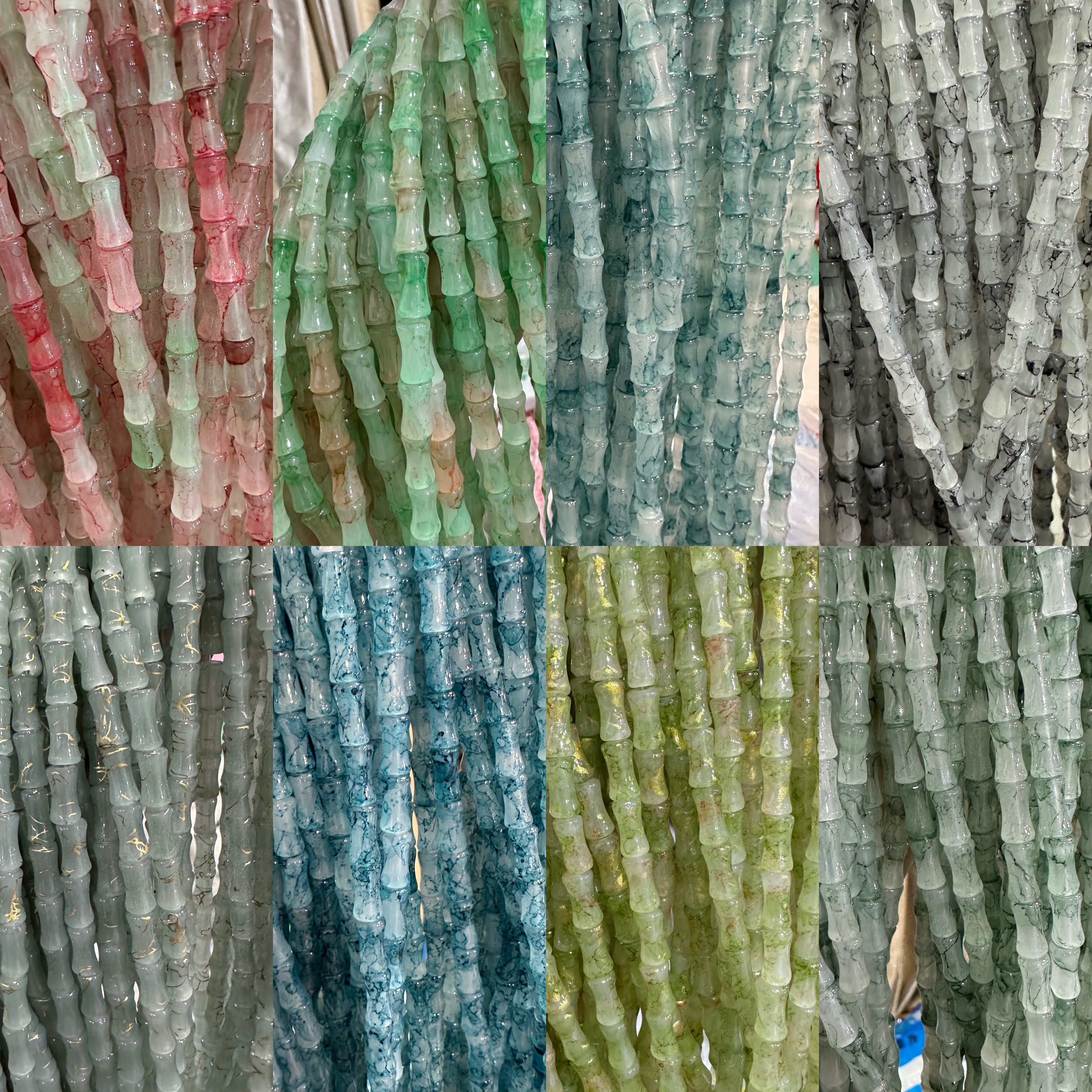 
6*12MM白玉竹节琉璃珠古风隔珠手工DIY手串玻璃散珠串珠饰品配件