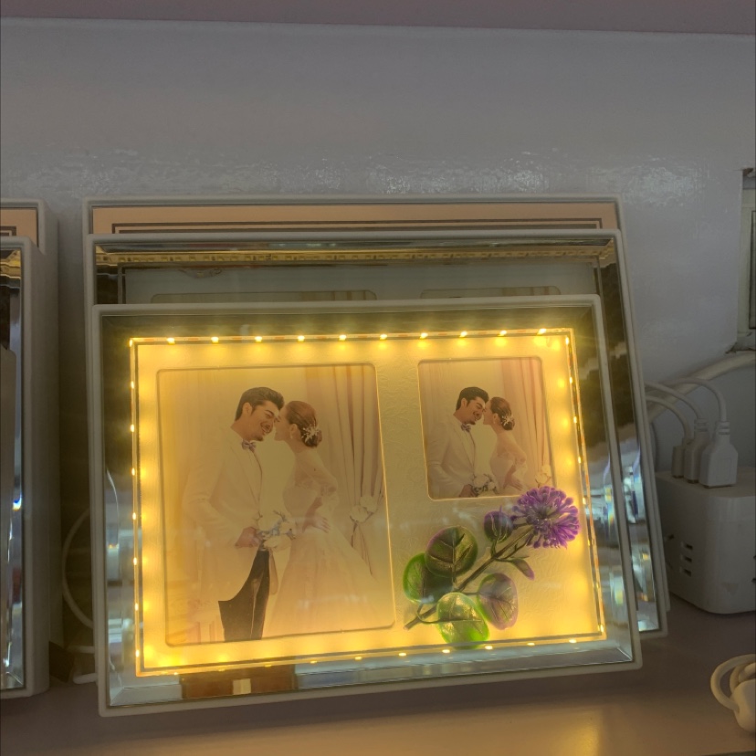 LED light USB interface creative decorative item, home bedroom bedside lamp, photo with light frame detail image 2