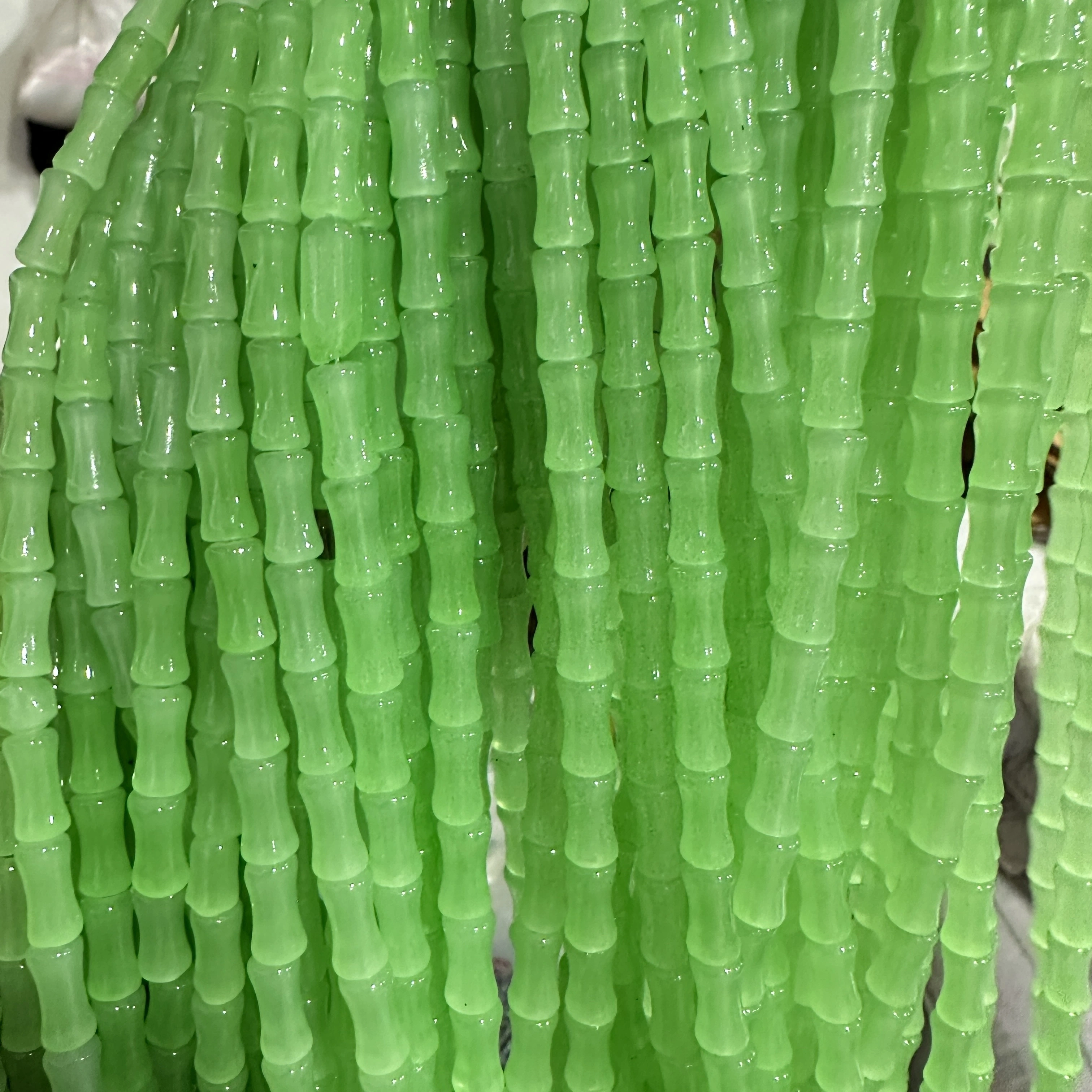 6*12MM white jade bamboo joint glass beads, ancient-style spacer beads, DIY handcrafted bracelet, glass loose beads, string jewelry accessories detail image 20