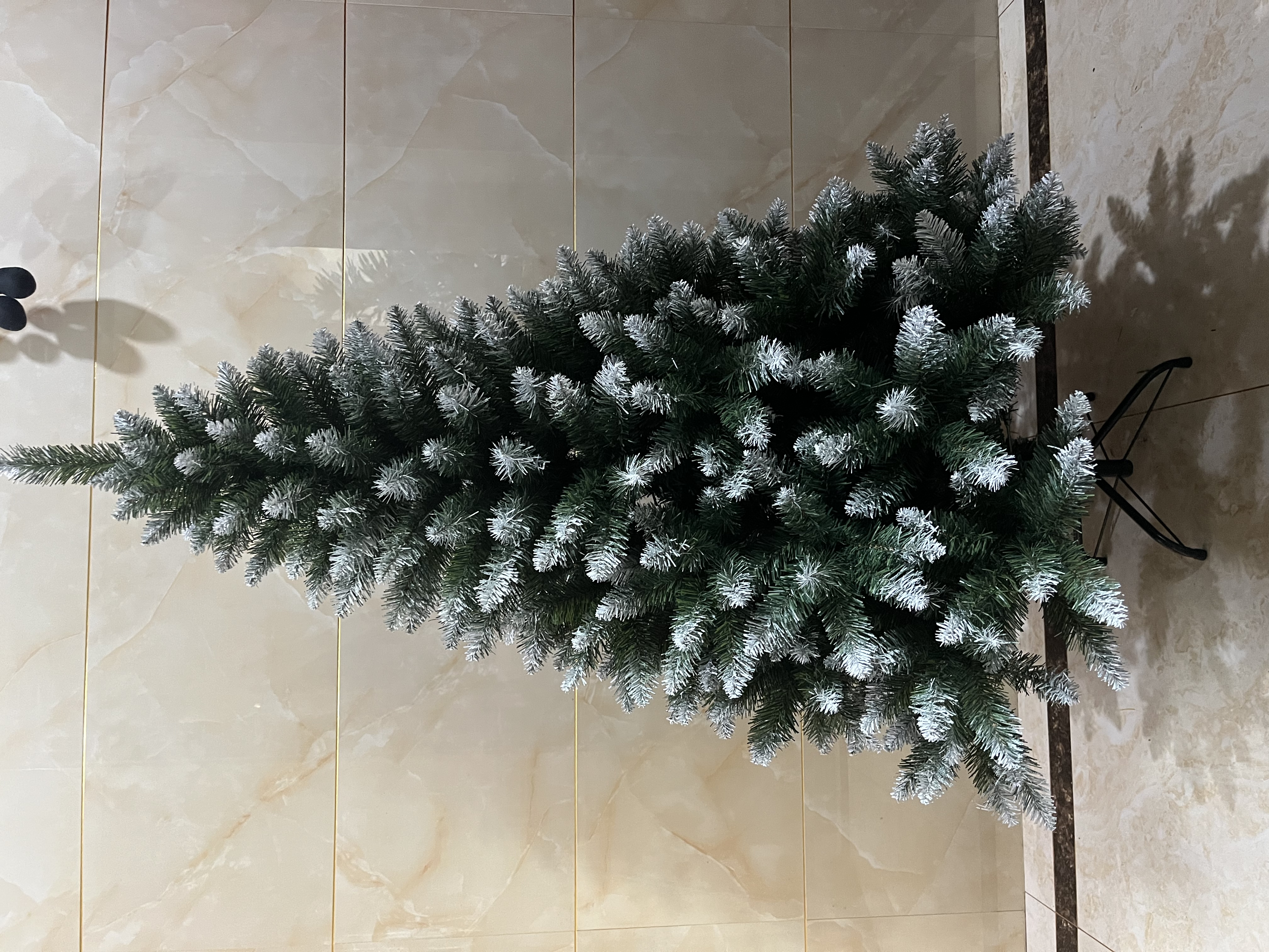1.5米白尖头PVC全新圣诞树，加密豪华沾雪圣诞树