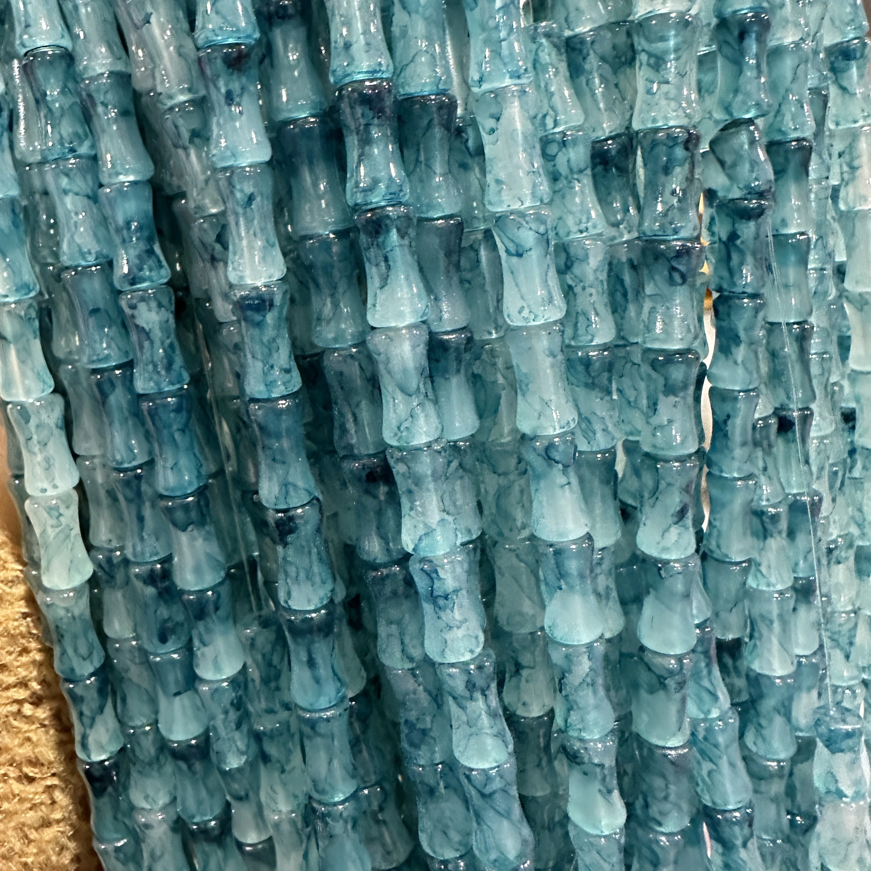 6*12MM white jade bamboo joint glass beads, ancient-style spacer beads, DIY handcrafted bracelet, glass loose beads, string jewelry accessories detail image 3