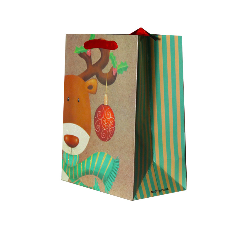 新款跨境酒瓶圣诞礼物袋圣诞铜大白卡袋子细节图