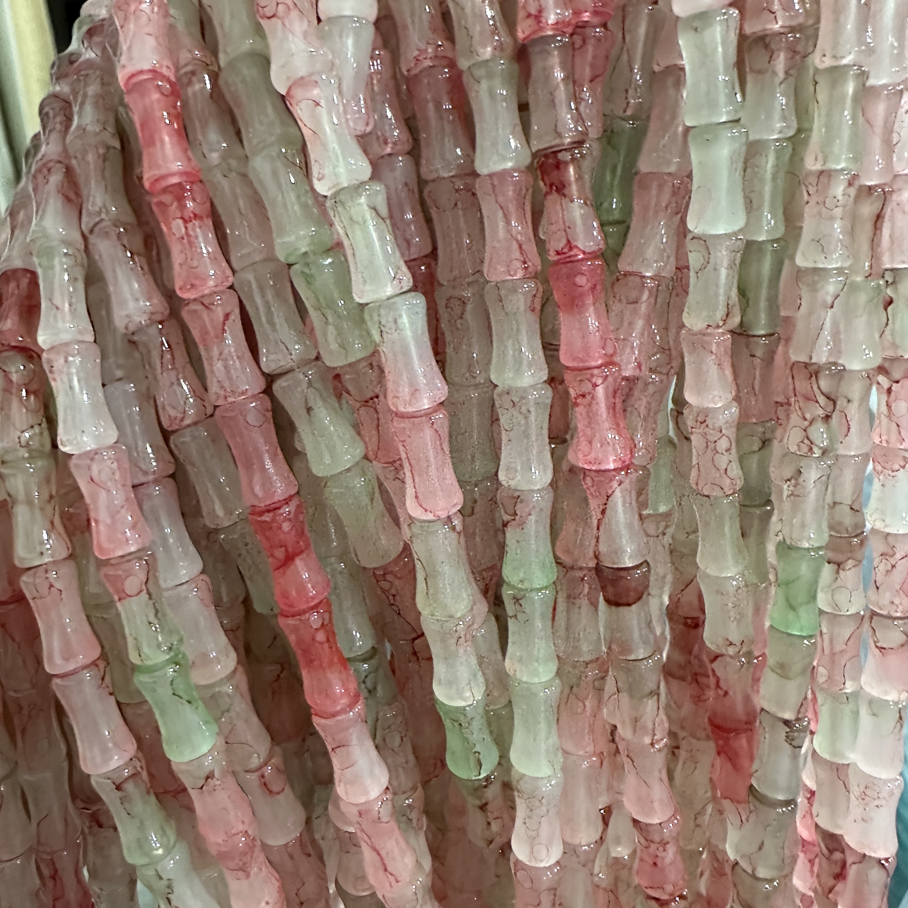 6*12MM white jade bamboo joint glass beads, ancient-style spacer beads, DIY handcrafted bracelet, glass loose beads, string jewelry accessories detail image 14