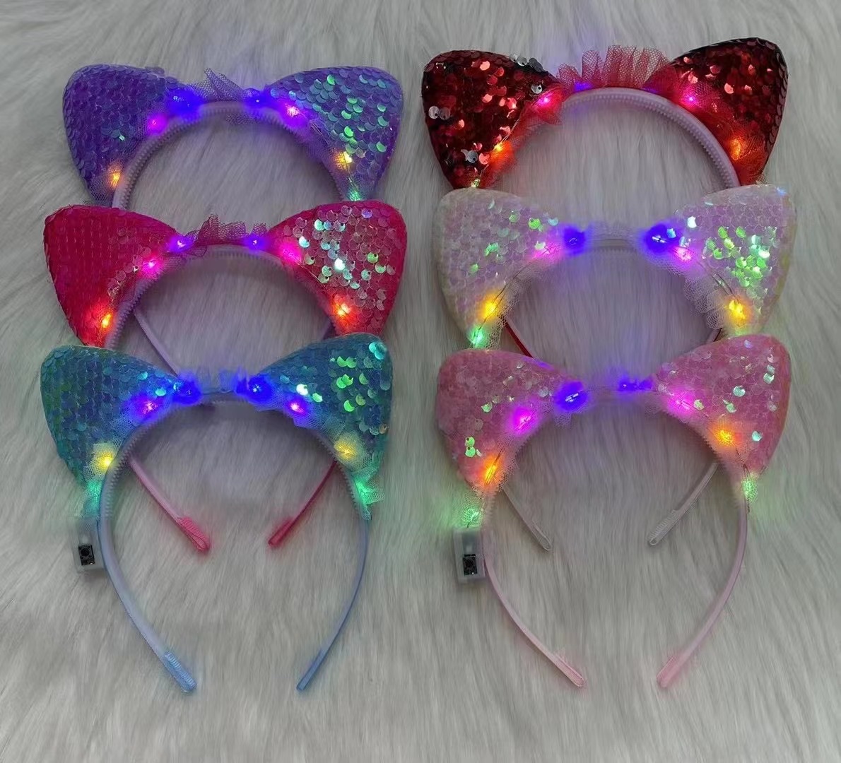 Hot-selling AliExpress headband, sequined children's hair band, cat ears, round ears, Amazon Paradise style
