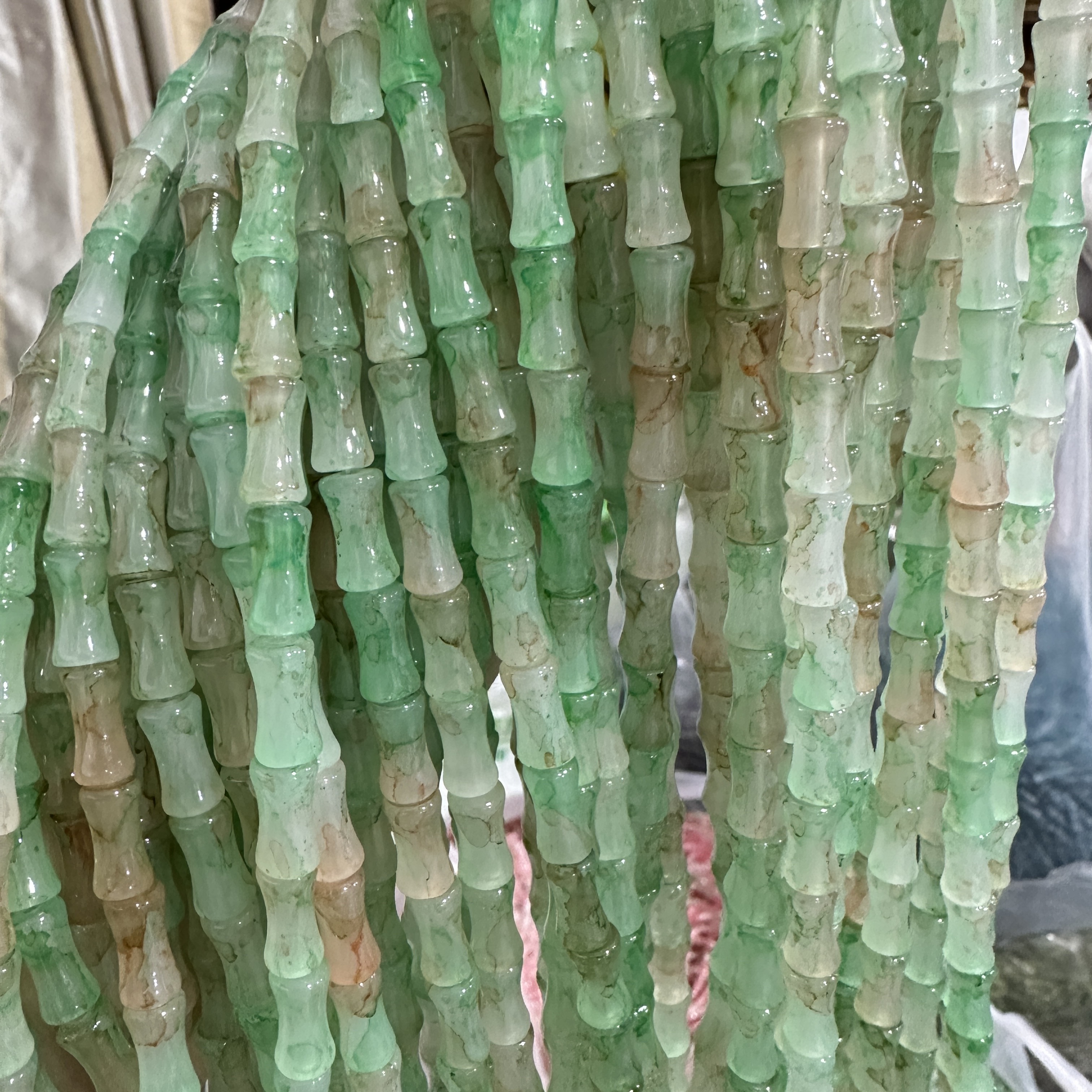 6*12MM white jade bamboo joint glass beads, ancient-style spacer beads, DIY handcrafted bracelet, glass loose beads, string jewelry accessories detail image 13