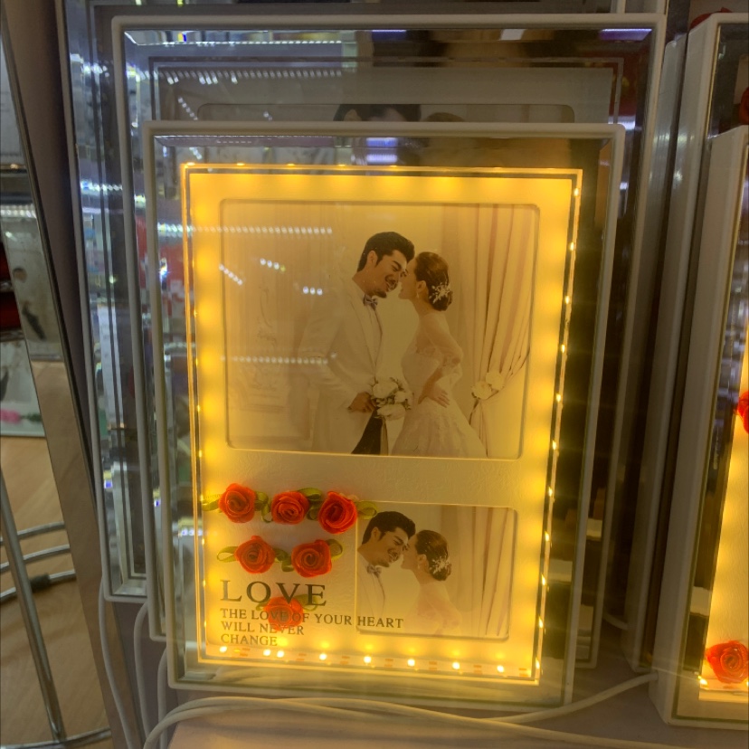 LED light USB interface creative decorative item, home bedroom bedside lamp, photo with light frame