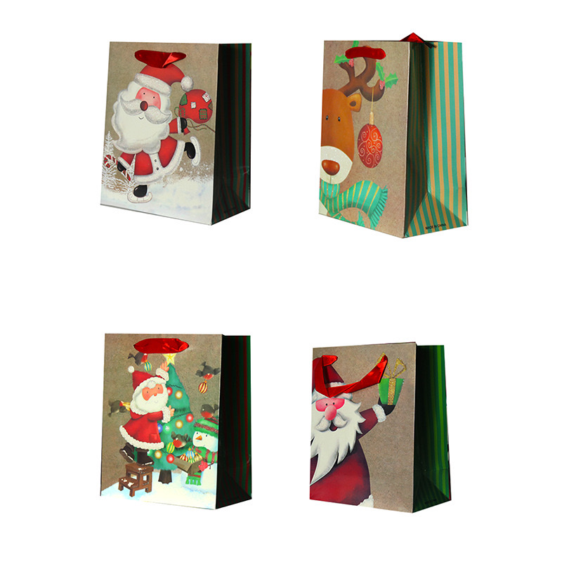 新款跨境酒瓶圣诞礼物袋圣诞铜大白卡袋子