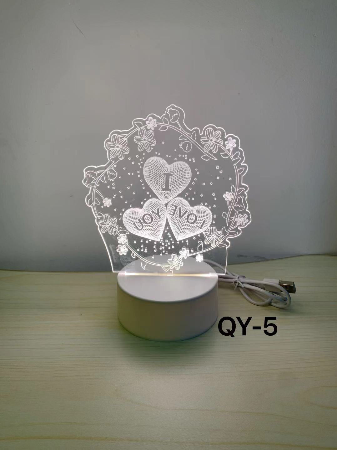 情人节礼品3来图定制小夜灯企业logo公司周年庆亚克力灯学校纪念礼物diy台灯