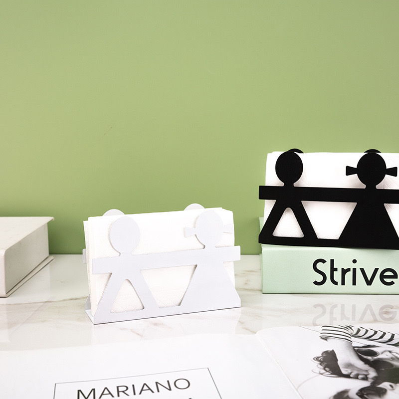 Modern creative home decoration of small napkin holders, practical design, ironwork handicrafts, vertical tissue holder handicrafts and ornaments details Picture