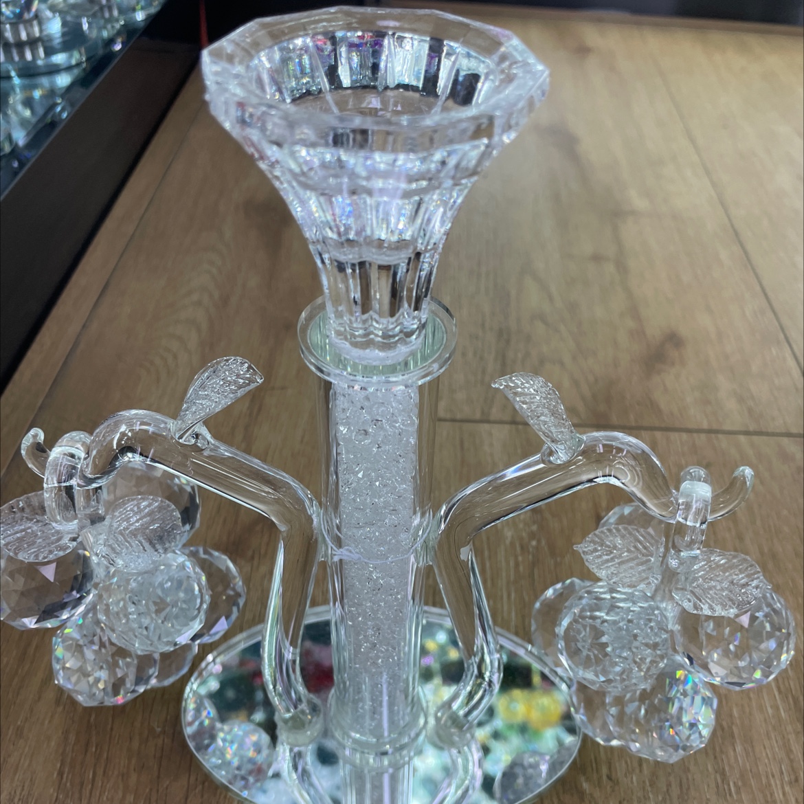 Eternal flower glass grape set, transparent vase decoration, glass candle cup design, alcohol glue fixed transparent glass vase art piece